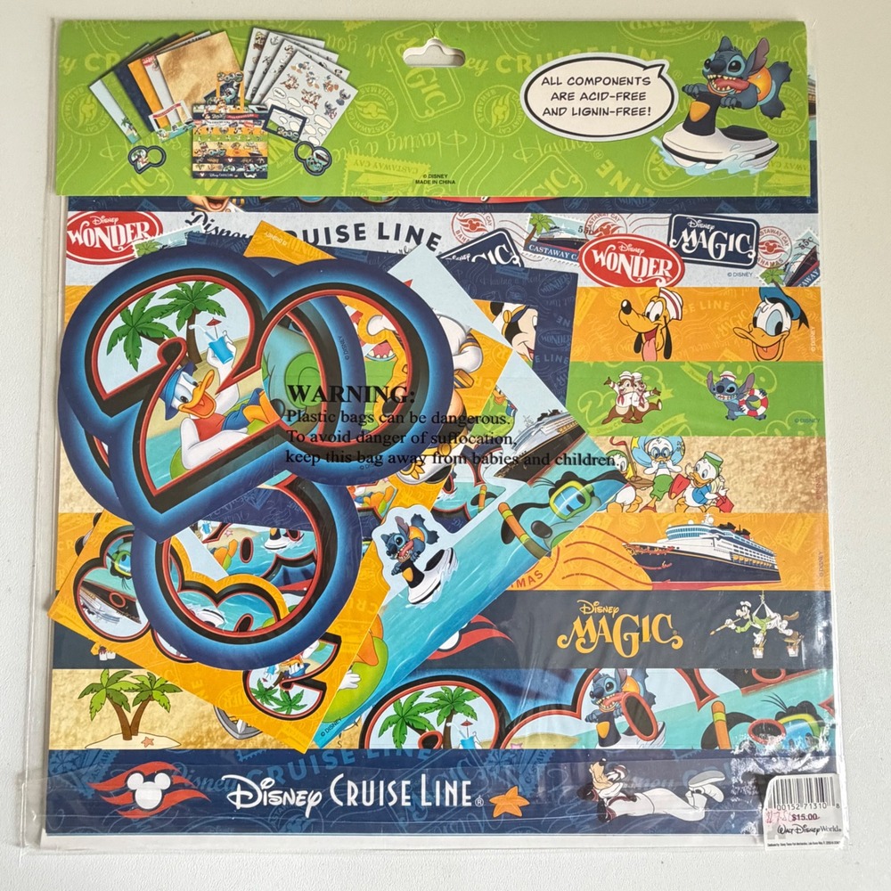 Disney Cruise Scrapbooking Kit Lot of 6 Disneyana Paper Craft Mixed Sealed/Open - Picture 11 of 11